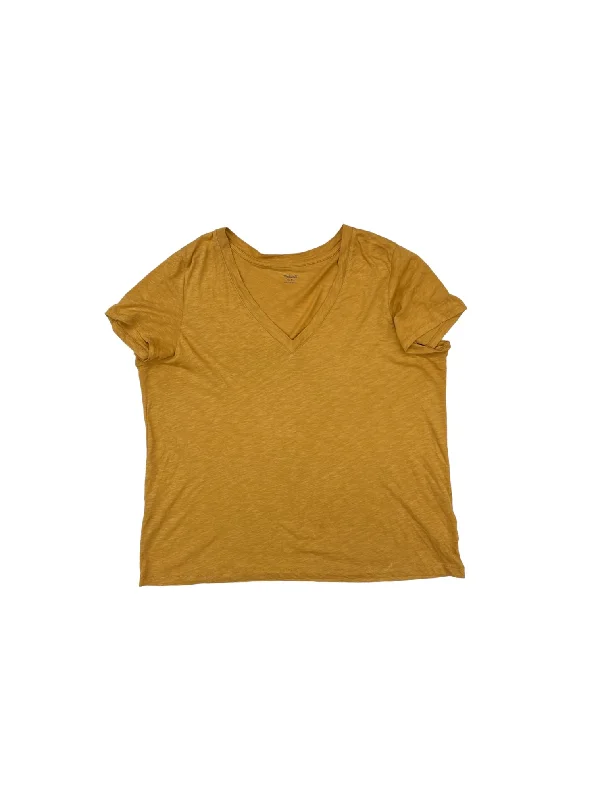 New Markdowns Yellow Top Short Sleeve Basic Madewell, Size Xl