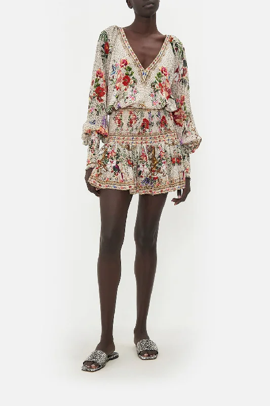 Reduced Prices SHORT SHIRRED SKIRT LEOS BOUQUET