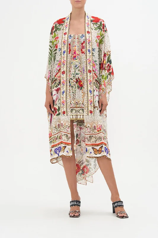 Year-End Sale MID LENGTH KIMONO LAYER W COLLAR LEOS BOUQUET