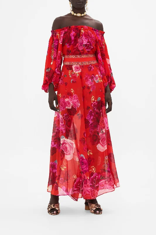 Overstock SHEER WIDE LEG PANT ITALIAN ROSA