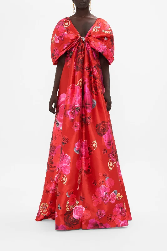 Price Cut TAFFETA BOW MAXI DRESS ITALIAN ROSA