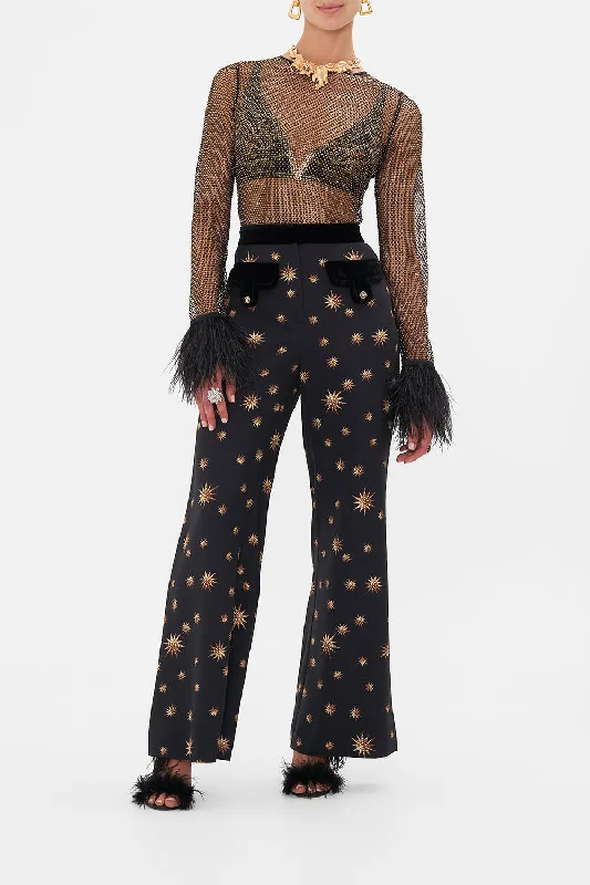 Super Sale CRYSTAL MESH TOP WITH FEATHERS SOUL OF A STAR GAZER