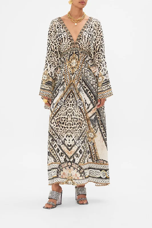 Massive Deals GATHERED KIMONO DRESS MOSAIC MUSE