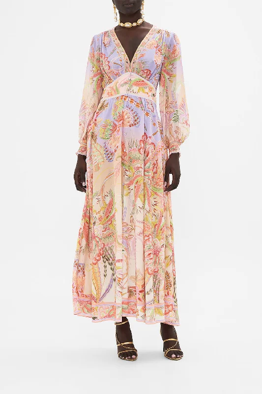 Midnight Madness BUTTON DRESS WITH SHAPED WAISTBAND COSMIC TUSCAN
