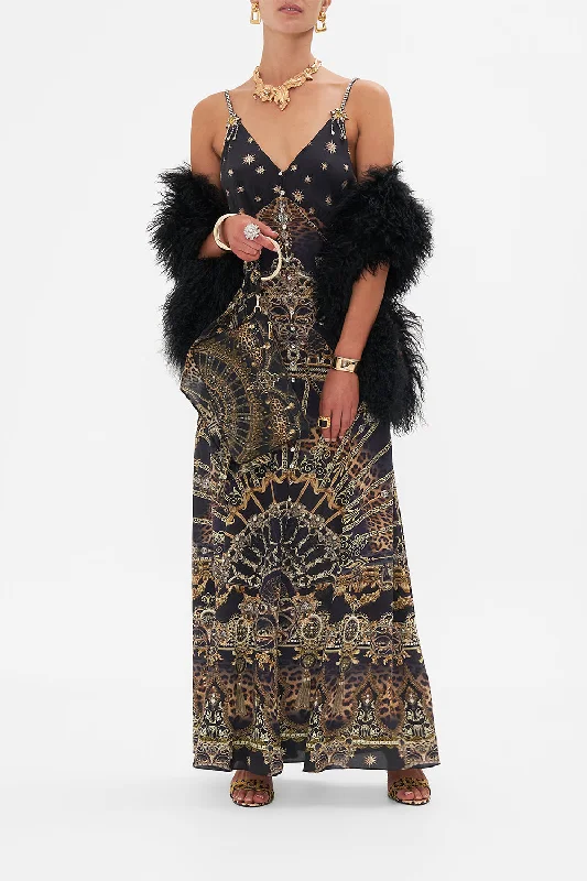 Buy Now BUTTON FRONT STRAPPY DRESS MASKED AT MOONLIGHT