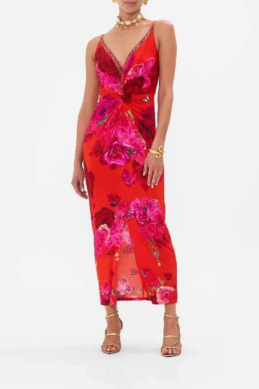 Special Price STRAPPY DRESS WITH TWIST FRONT ITALIAN ROSA