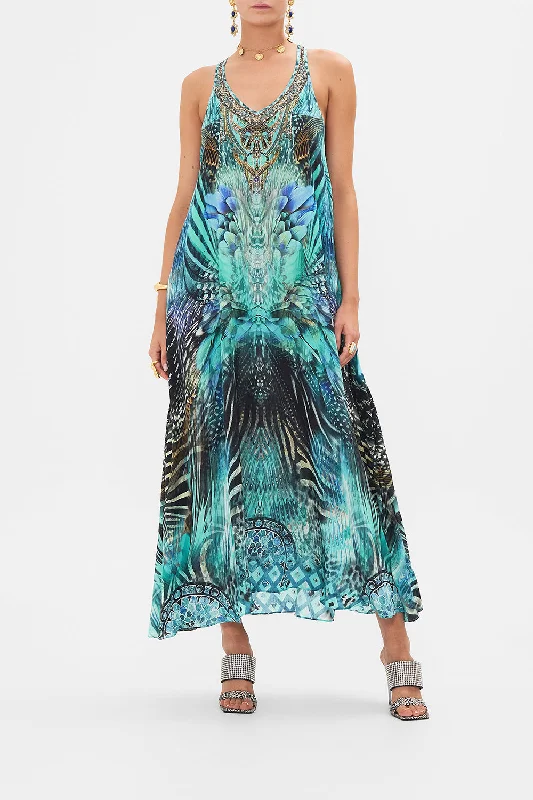TIME-Limited Offer V NECK RACERBACK DRESS AZURE ALLURE