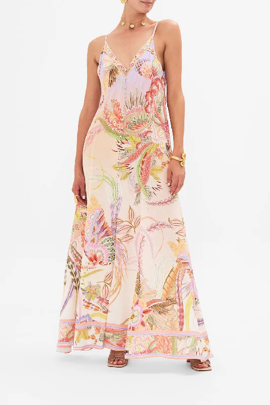 Massive Deals BUTTON FRONT STRAPPY DRESS COSMIC TUSCAN