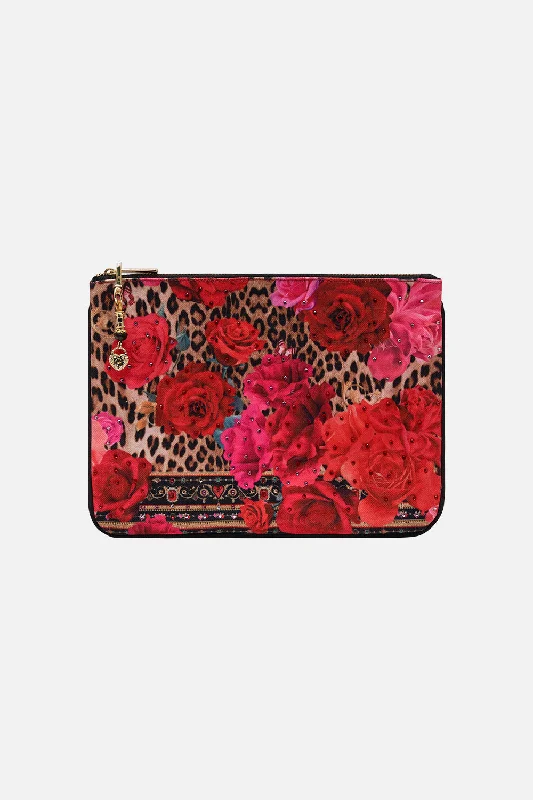 Act Fast SMALL CANVAS CLUTCH HEART LIKE A WILDFLOWER