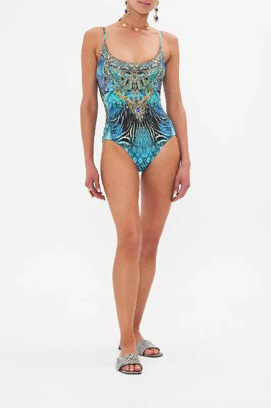 Special Price SCOOP NECK ONE PIECE AZURE ALLURE