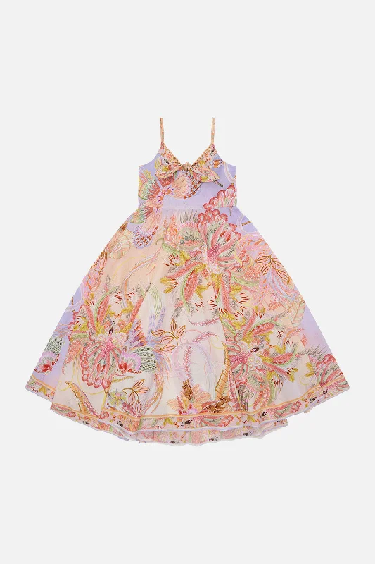 Hurry In KIDS TIE FRONT MAXI DRESS 4-10 COSMIC TUSCAN