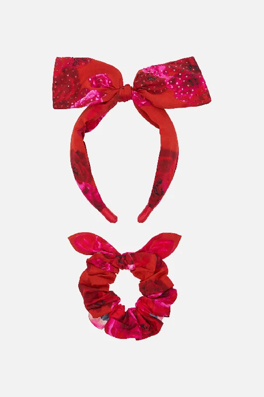 Reduced Prices KIDS BOW HEADBAND AND SCRUNCHIE SET ITALIAN ROSA