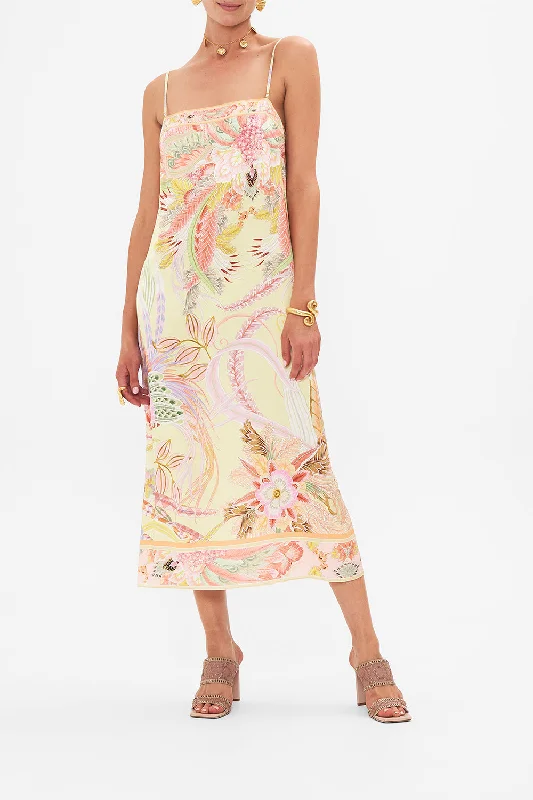 Major Savings SQUARE NECK MIDI DRESS COSMIC TUSCAN