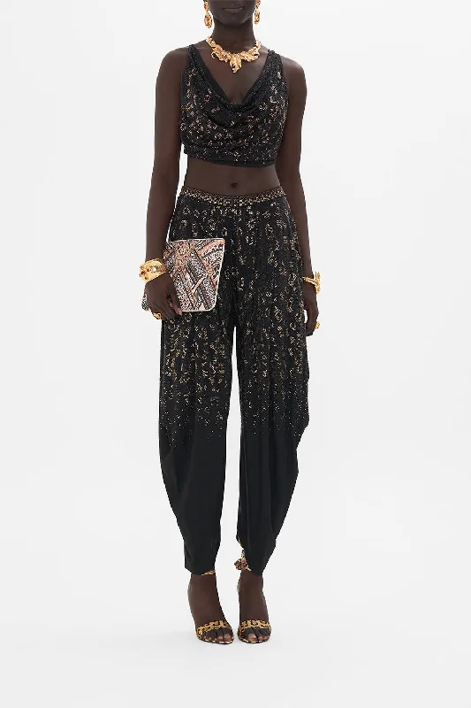 Overstock SPLIT HEM JERSEY PANT MOSAIC MUSE