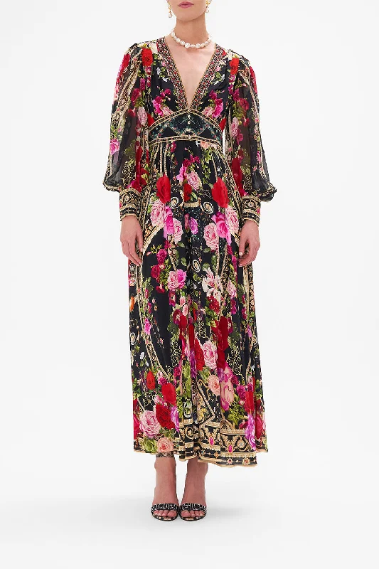 Limited Time Offer SHAPED WAISTBAND DRESS WITH GATHERED SLEEVES RESERVATION FOR LOVE