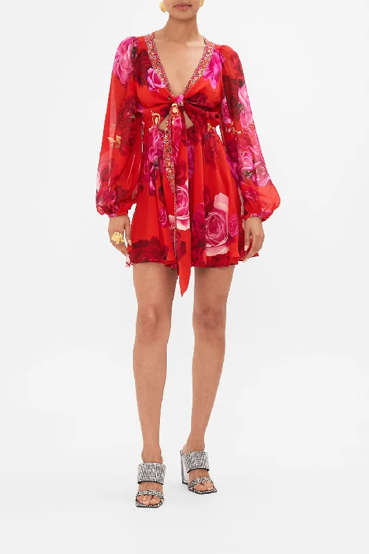 Price Rollback SHORT WRAP TIE DRESS ITALIAN ROSA