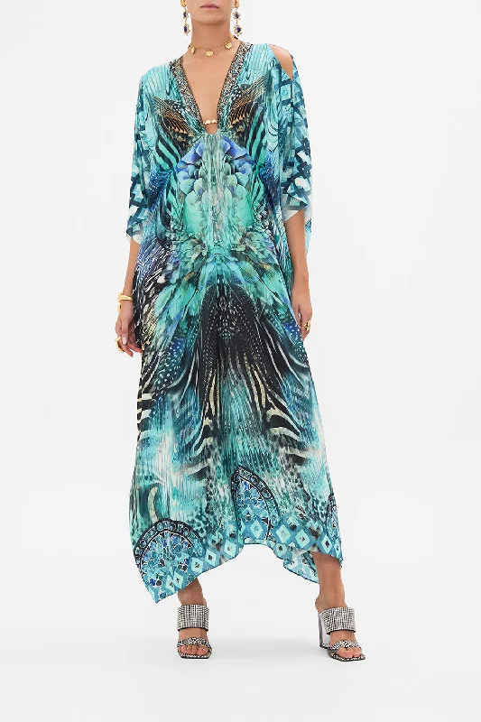 Today’s Deal SPLIT SLEEVE KAFTAN WITH HARDWARE AZURE ALLURE