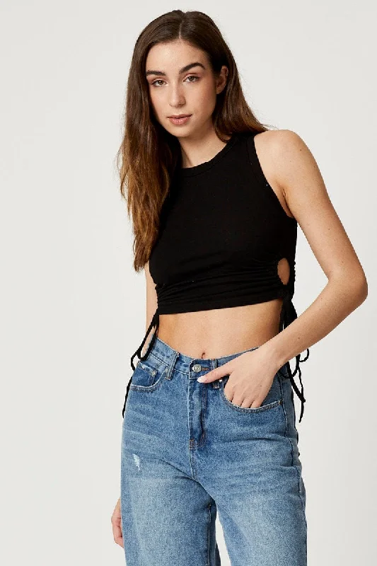 Amazing Deals Black Cut Out Tank