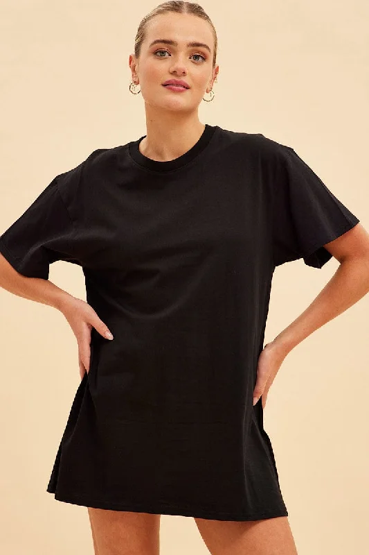 Lowest Price Black Jamie Oversized T-Shirt Dress