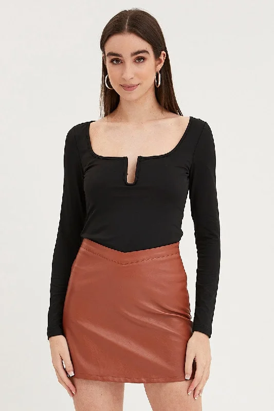 Bargain Prices Black Jersey Top Long Sleeve