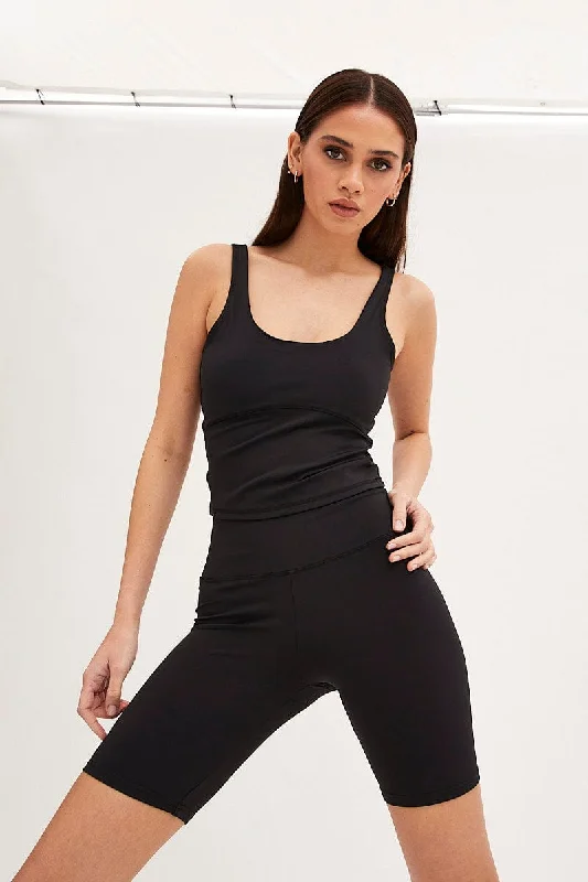 Grand Opening Sale Black Tank Top Sleeveless Underseam Activewear