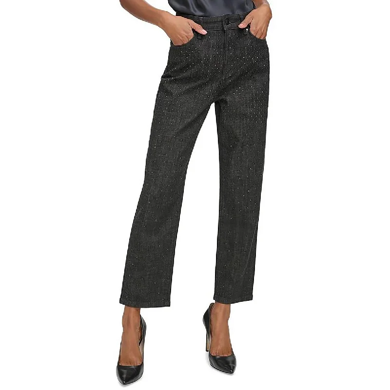 Overstock Cannes Womens High-Rise Straight Leg Cropped Jeans