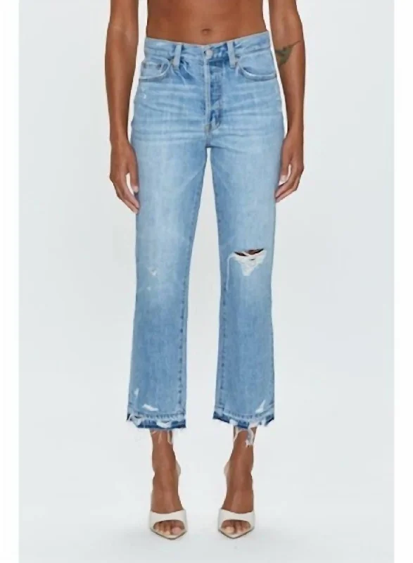 Limited Availability Charlie High Rise Straight Jeans In Scenic Distressed