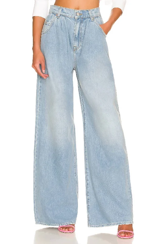 Limited Time Chloe High Rise Pleated Wide Leg Jeans In Sawtelle