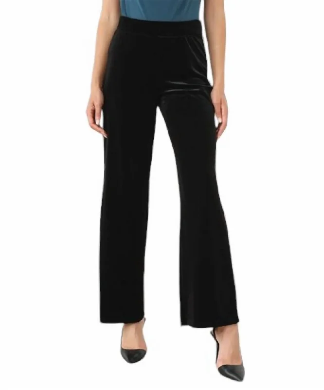 Price Cut Cleo Crushed Velvet Flares In Black