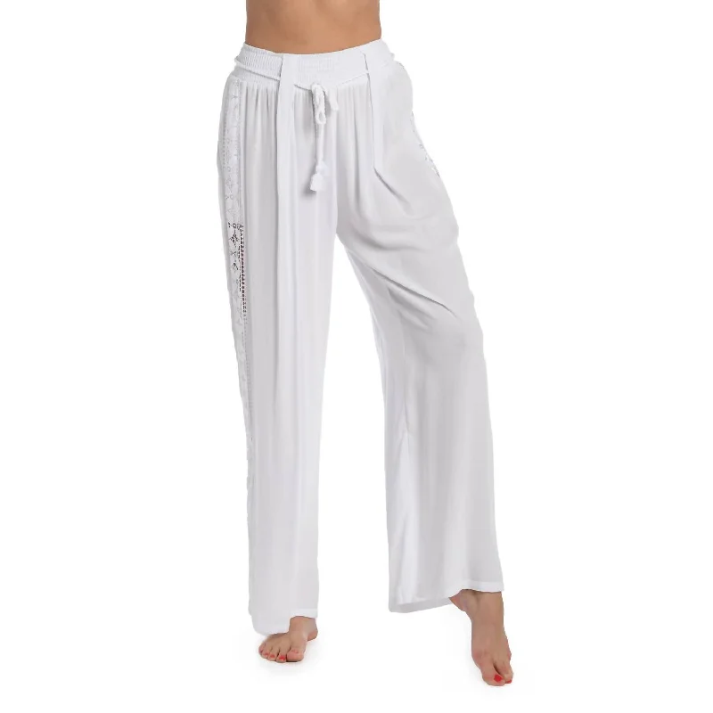 Seasonal Clearance Coastal Covers Palazzo Pants In White