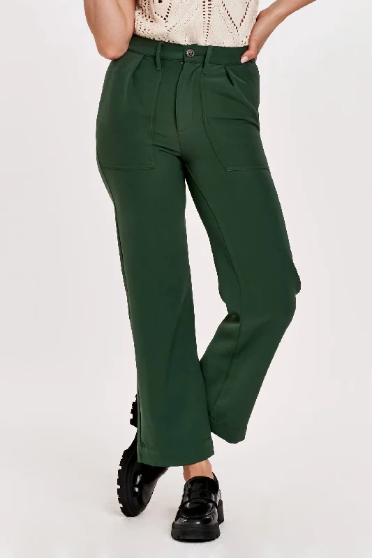 Exclusive Preview Cordova High Rise Straight Leg Cropped Pant In Cypress