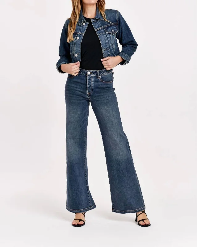 Don't Miss Farrah Super High Rise Wide Leg Jean In Velour