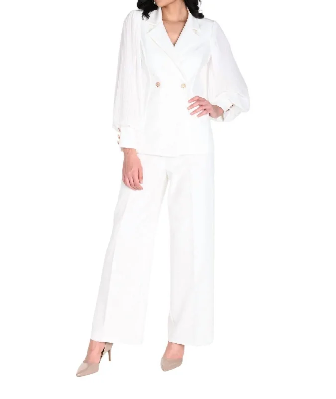 Exclusive Access Fully Lined Woven Pants In Off White
