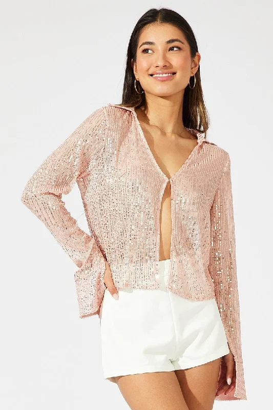 Exclusive Access Gold Bolero Long Sleeve Sequins