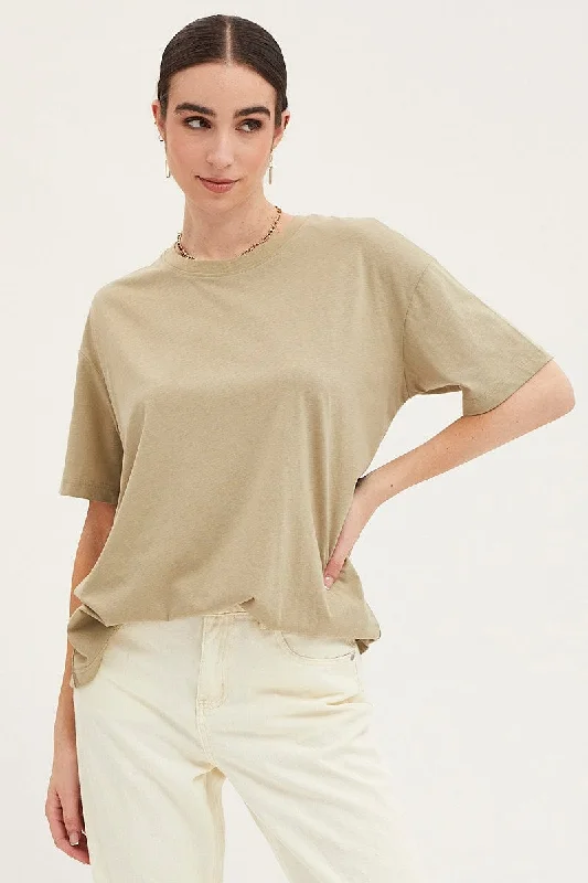 Stock Up and Save Green Oversized T Shirt Short Sleeve Crew Neck