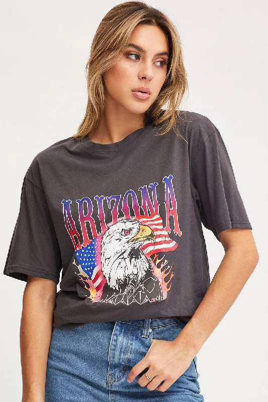 Buy More, Save More Grey Graphic T Shirt Short Sleeve