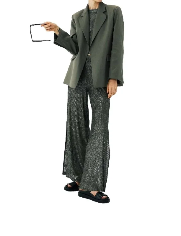 Act Now Hari Sequin Pants In Olive