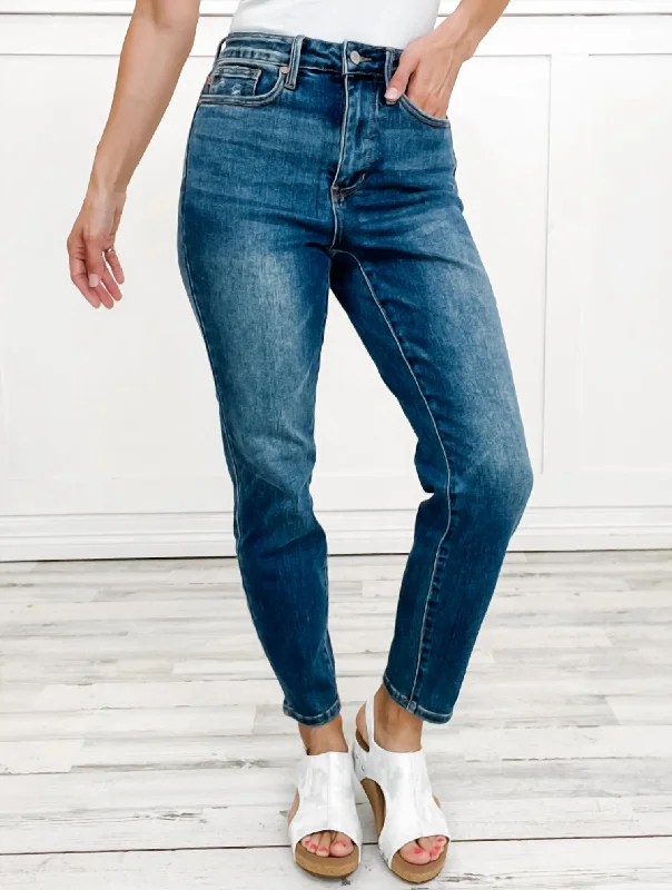 Bargain Prices Hi-Rise Tummy Control Slim Fit Denim In Blue