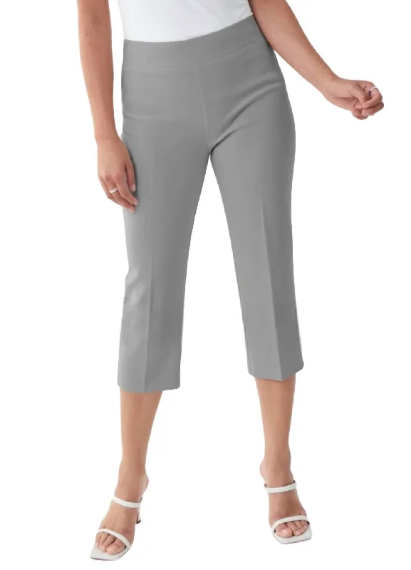 New Deals High Waisted Capri Pant In Silver/grey