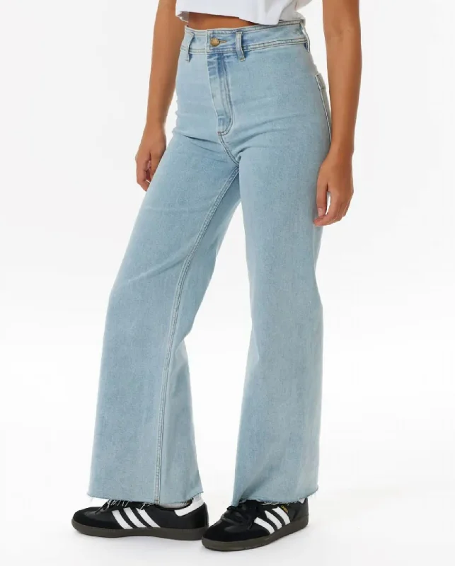 Stock Clearance Holiday Denim Pants In Light Blue