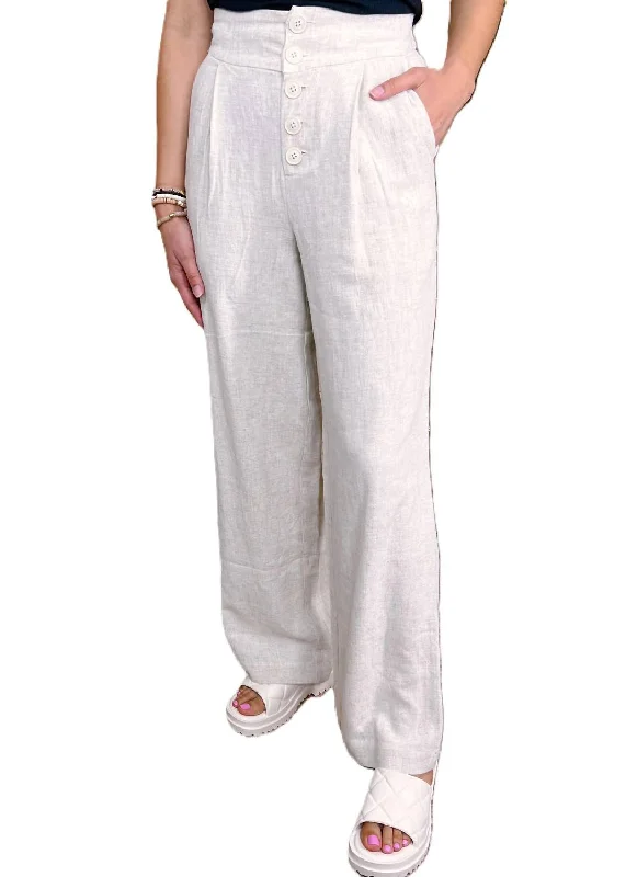 Instant Savings Julius Linen Pant In White