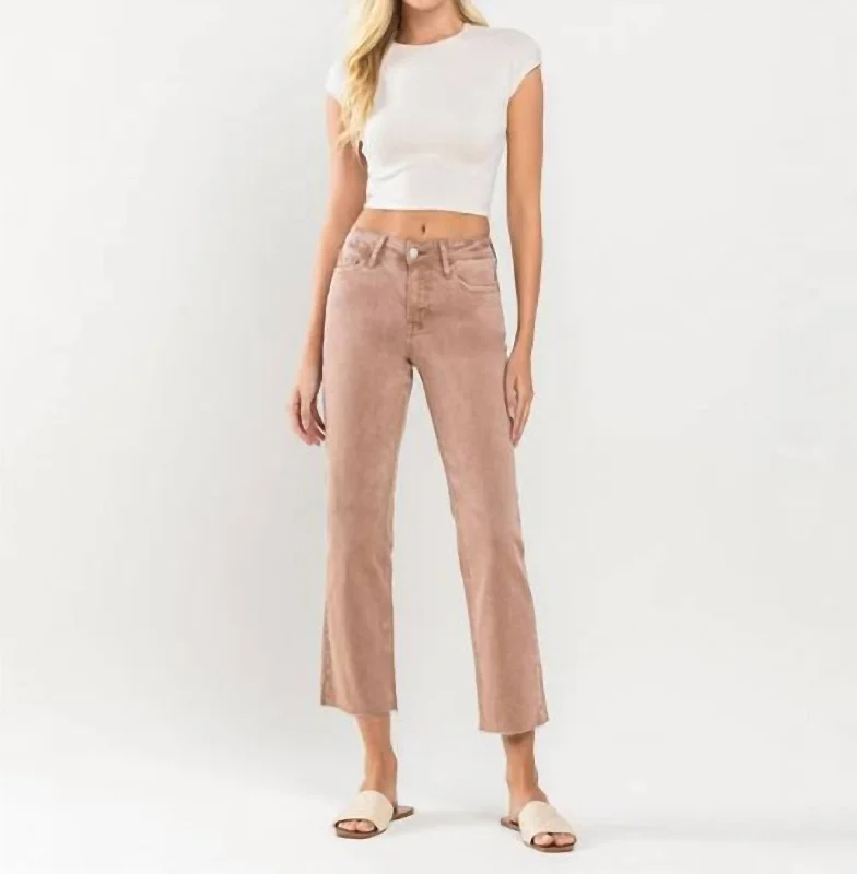 Value Deals Leading Mid Rise Stretch Straight Jeans In Brown/khaki