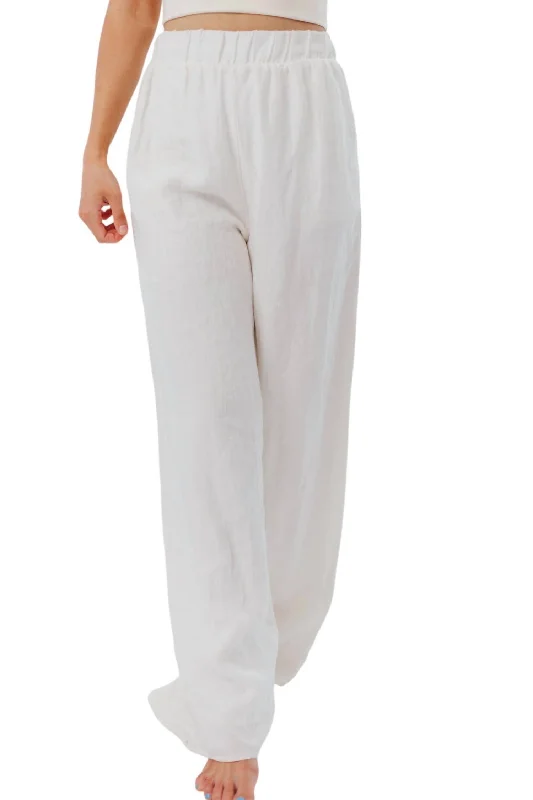 Grand Opening Sale Lorelei Linen Pants In Off White