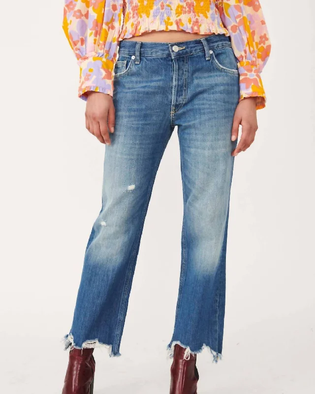 Stock Clearance Maggie Mid-Rise Straight Denim In Sequoia Blue