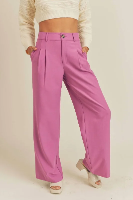 Great Deals My Best Effort Wide Leg Trousers In Orchid