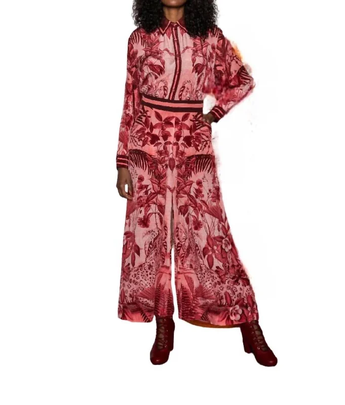 Limited Stock Palazzo Pants In Sepia Jungle