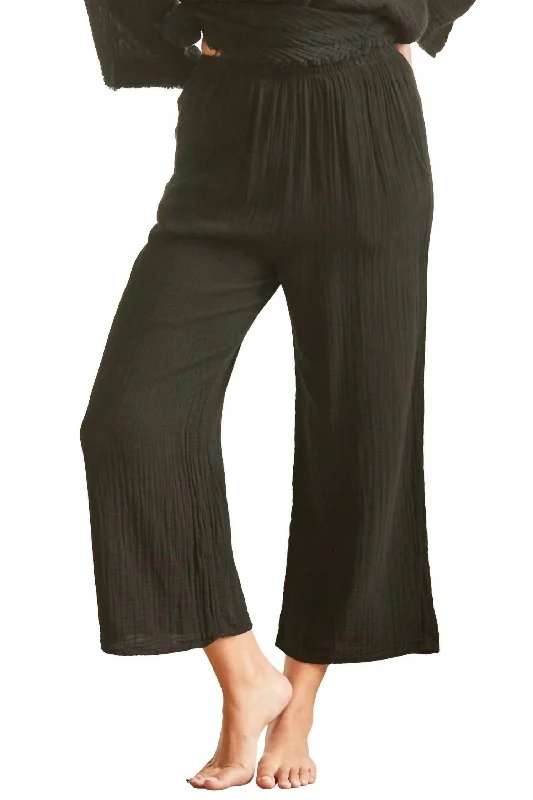 Super Deal Pines Wide Leg Pant In Black
