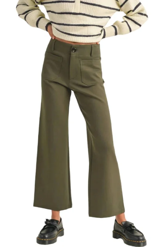 Clearance Items Ponte Crop Pants In Olive