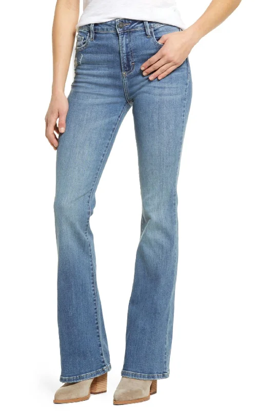 Online Only Sami Classic Mid Rise Flare Jean In Medium Wash