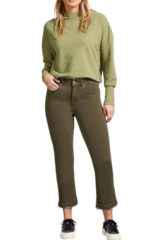 Can't Be Beat Sophia Curvy Micro Flare Jeans In Olive